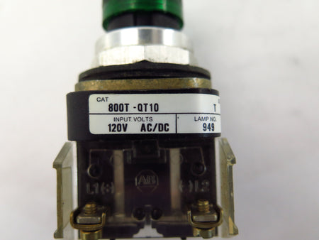 Allen-Bradley 800T-Q10 Ser T 24V AC/DC Green Light Pilot Lot of 2 - Advance Operations
