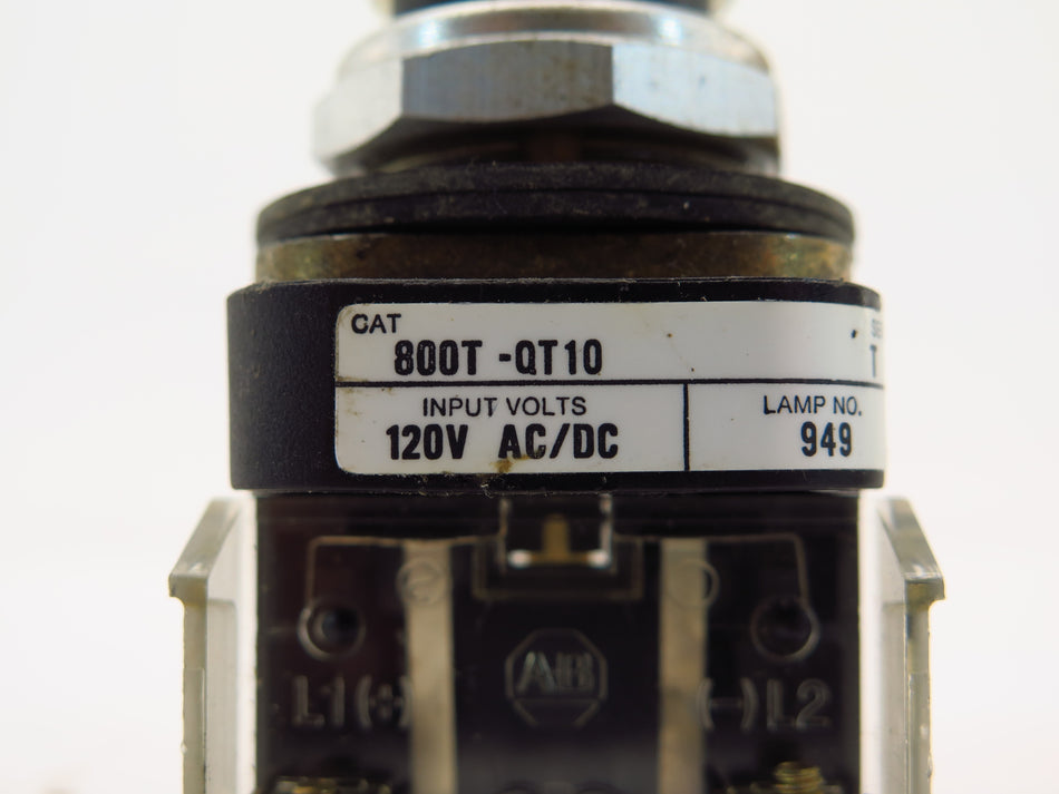Allen-Bradley 800T-QT10 Ser T 24V AC/DC White Light Pilot - Advance Operations