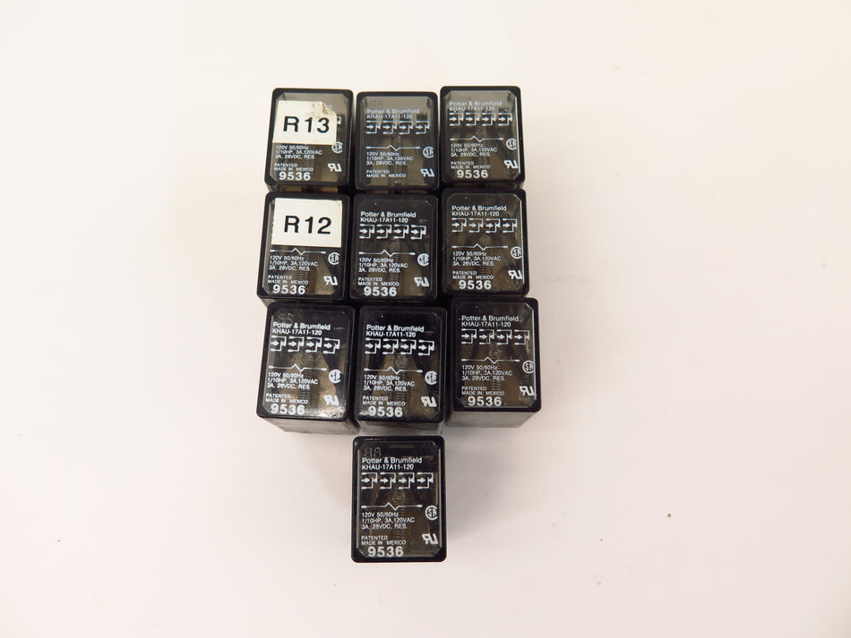 Potter & Brumfield  KHAU-17A11-120 Relay 120V 3A Lot of 10 - Advance Operations
