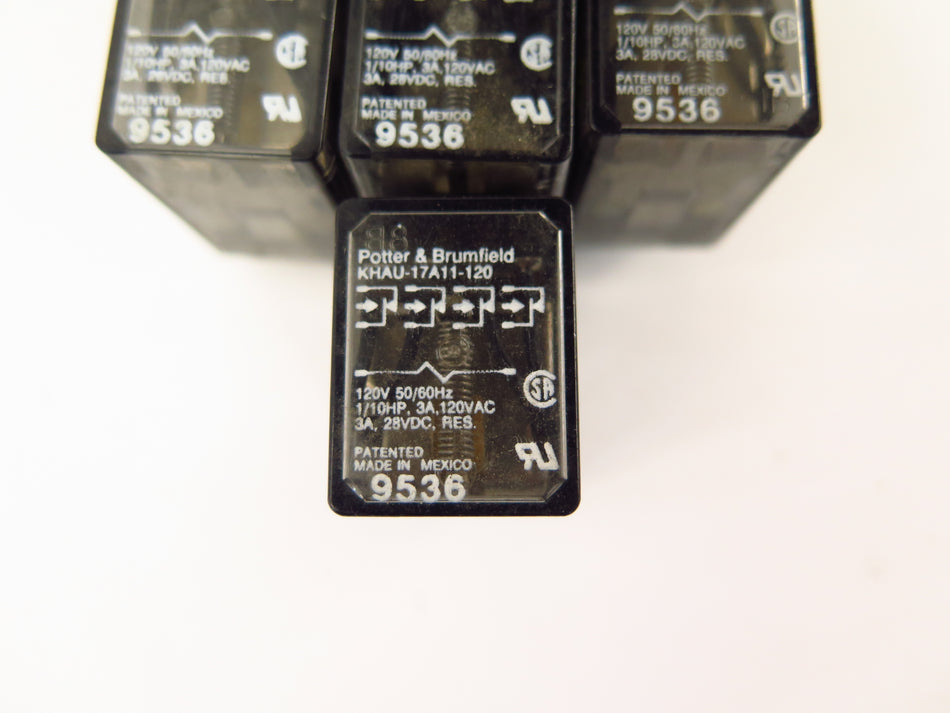 Potter & Brumfield  KHAU-17A11-120 Relay 120V 3A Lot of 10 - Advance Operations