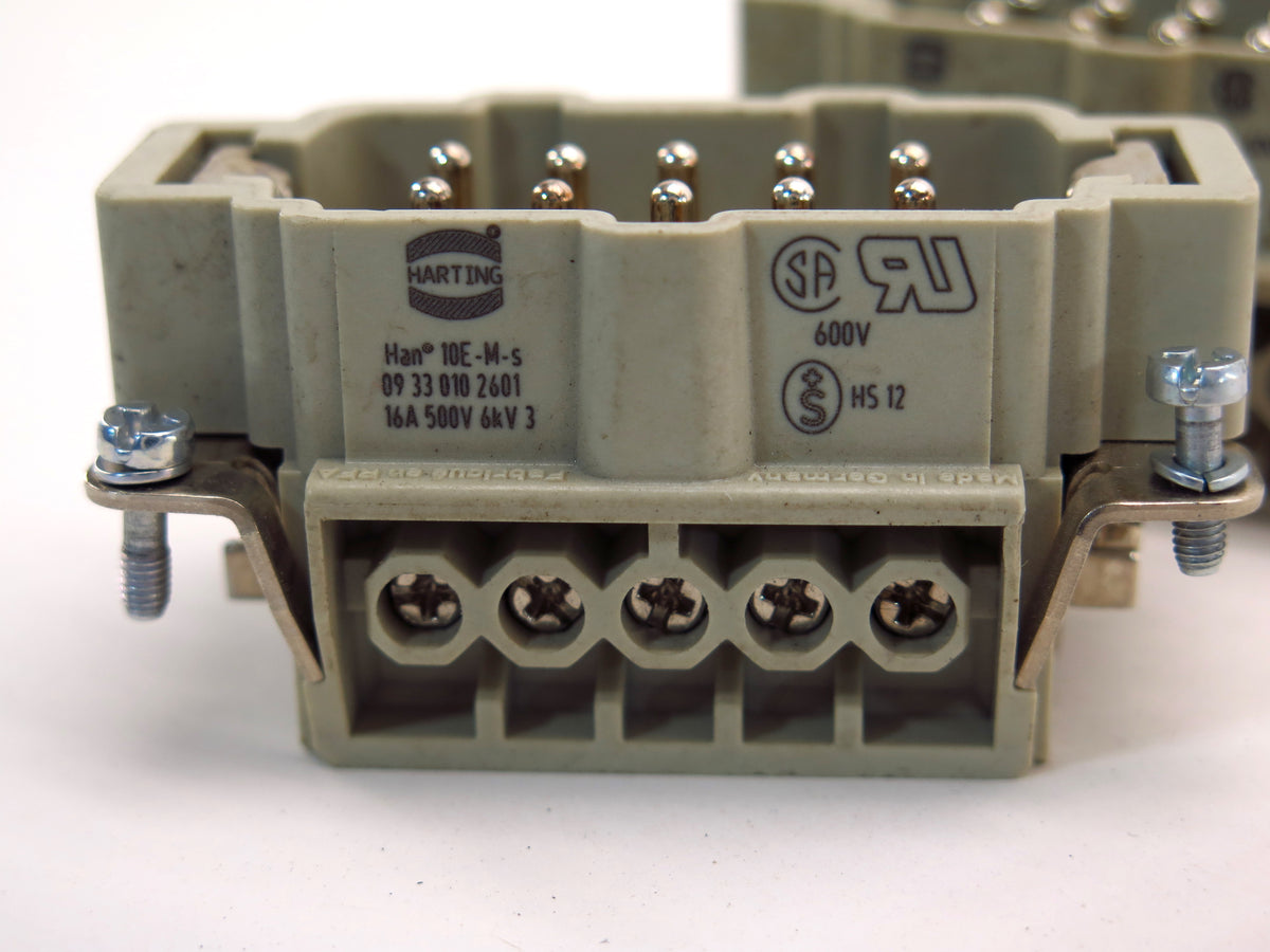 Harting HAN 10E-M-S 600V Connector 12 Pole 16A Lot of 2 - Advance Operations