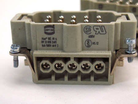 Harting HAN 10E-M-S 600V Connector 12 Pole 16A Lot of 2 - Advance Operations