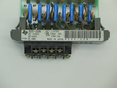 Texas Instruments PLC Card 305-20N 30520N Input Module 85-128VAC 50/60Hz - Advance Operations
