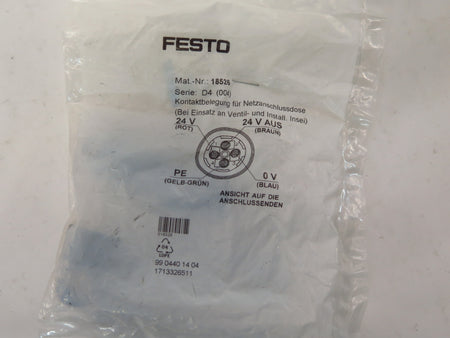 Festo 18526 Power Supply socket 24V New Lot of 2 - Advance Operations