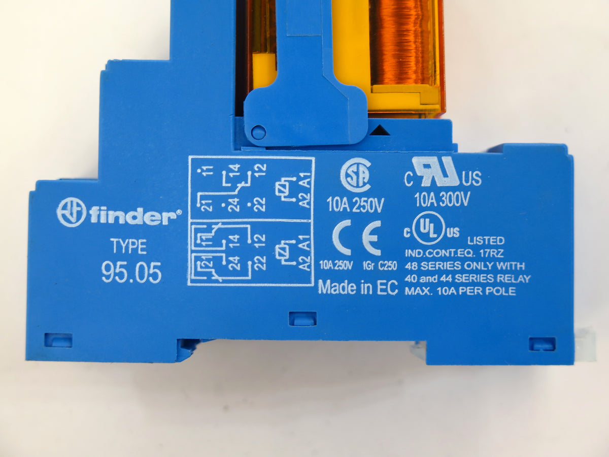 Finder Relay Type 40.52 Base Type 95.05 250V 8A Relay Lot of 2 - Advance Operations