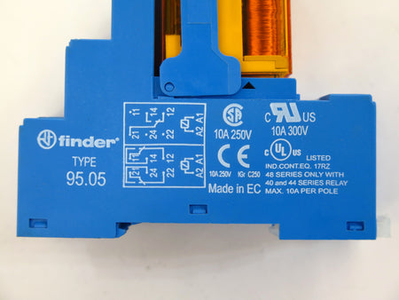 Finder Relay Type 40.52 Base Type 95.05 250V 8A Relay Lot of 2 - Advance Operations