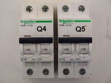 Load image into Gallery viewer, Schneider Circuit Breaker IC60N D 16A &amp; 10A 240-400V Lot of 2 - Advance Operations
