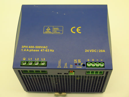 Conta-Clip PSDT 20-24 Vdc Power Supply 20A Input  3Ph 400-500 Vac - Advance Operations
