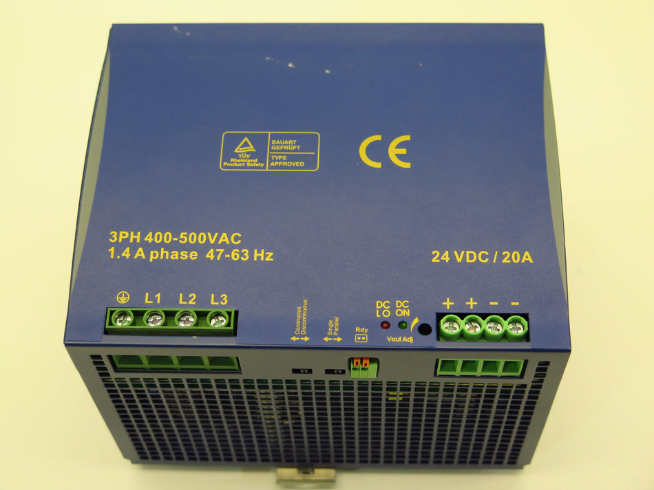 Conta-Clip PSDT 20-24 Vdc Power Supply 20A Input  3Ph 400-500 Vac - Advance Operations
