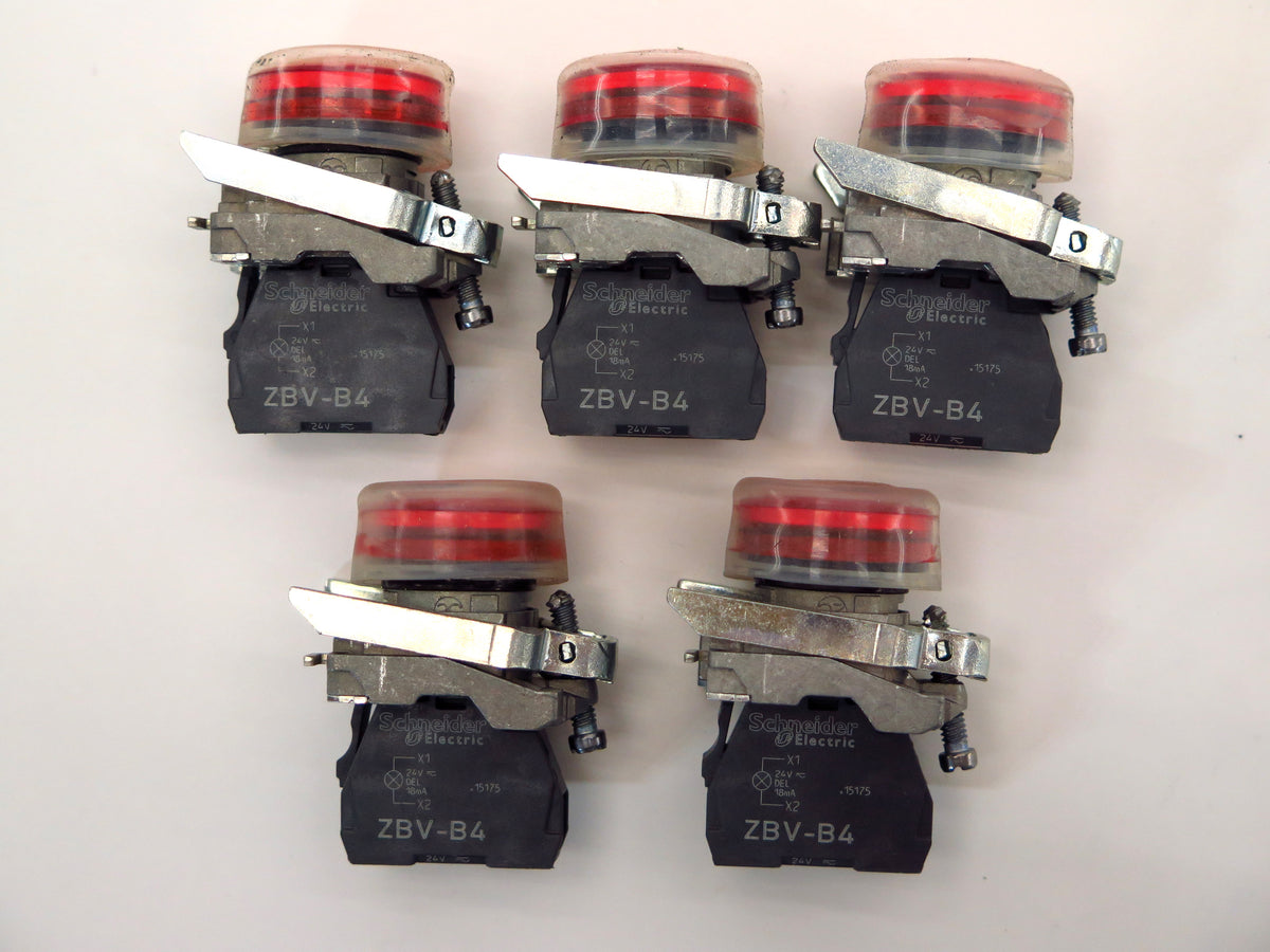 Schneider BV-B5 24V Red LED Lamp Lot of 5 - Advance Operations