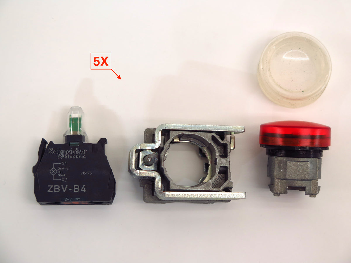 Schneider BV-B5 24V Red LED Lamp Lot of 5 - Advance Operations
