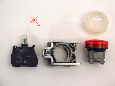 Schneider BV-B5 24V Red LED Lamp Lot of 5 - Advance Operations