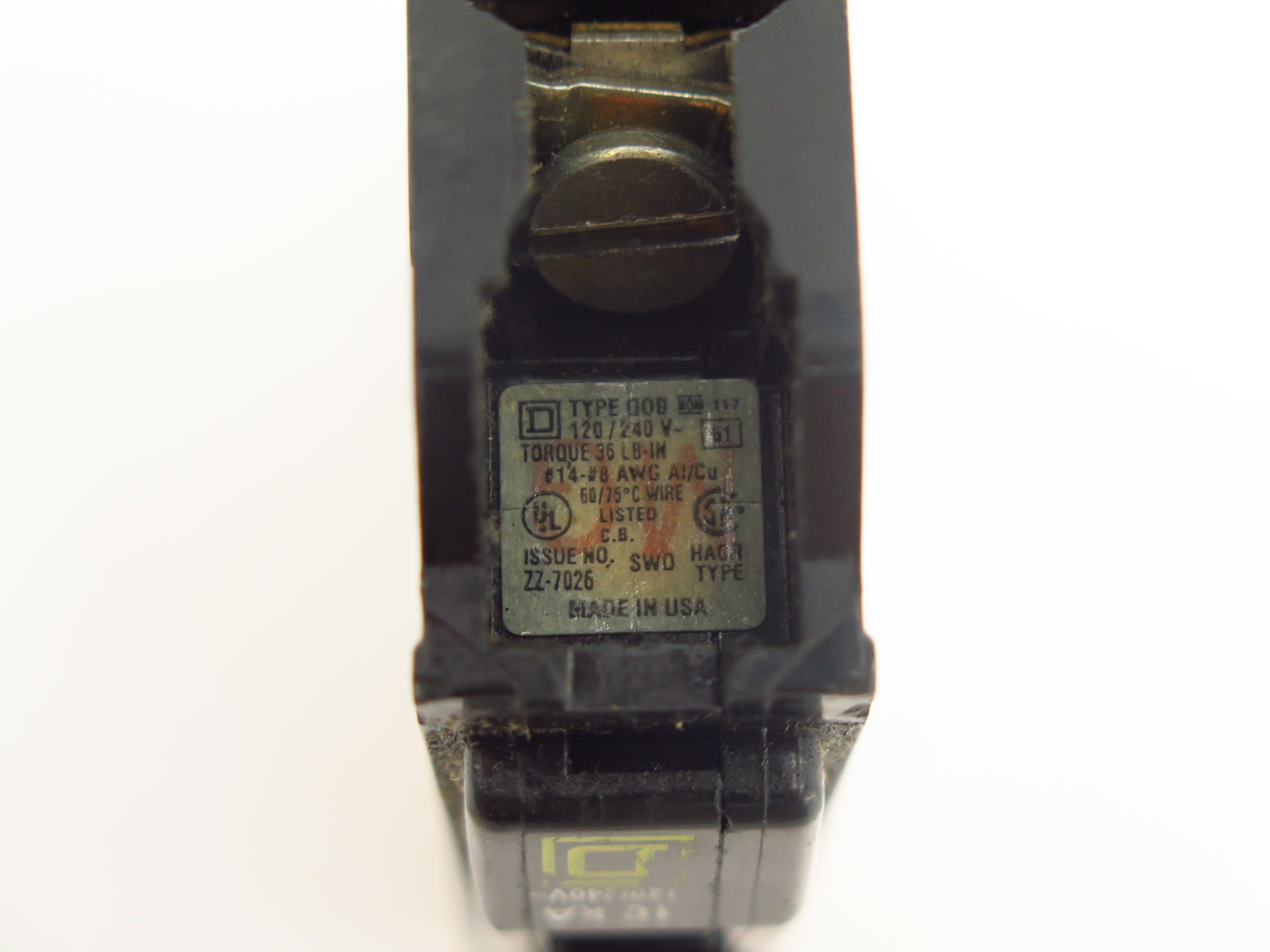 Square D Circuit Breaker 20 amps ZZ-7026 1 Poles Type QOD 120/240V - Advance Operations