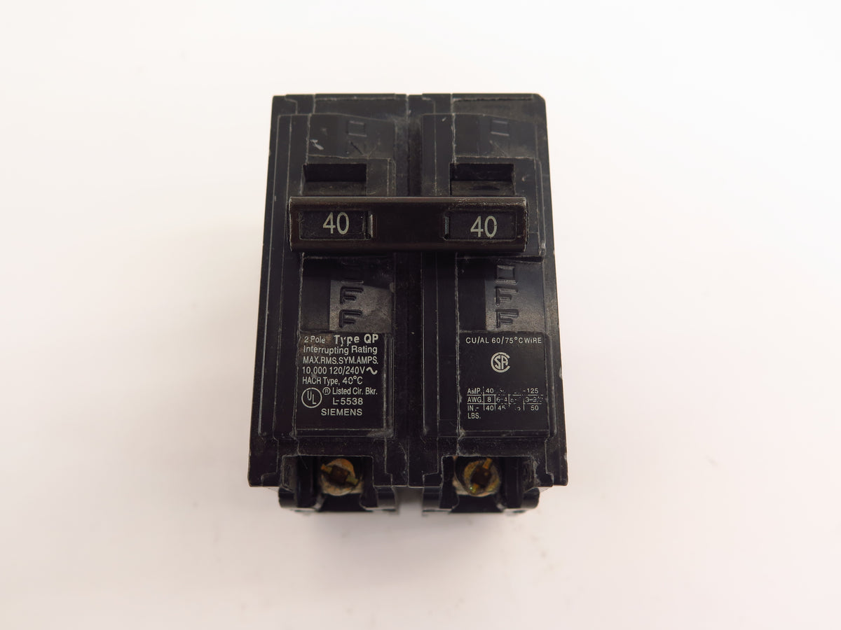 Siemens Q240 40 Amps Circuits Breaker 2 Poles Type QP  120/240vac - Advance Operations