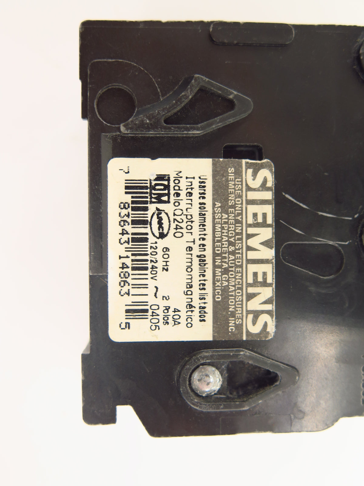 Siemens Q240 40 Amps Circuits Breaker 2 Poles Type QP  120/240vac - Advance Operations