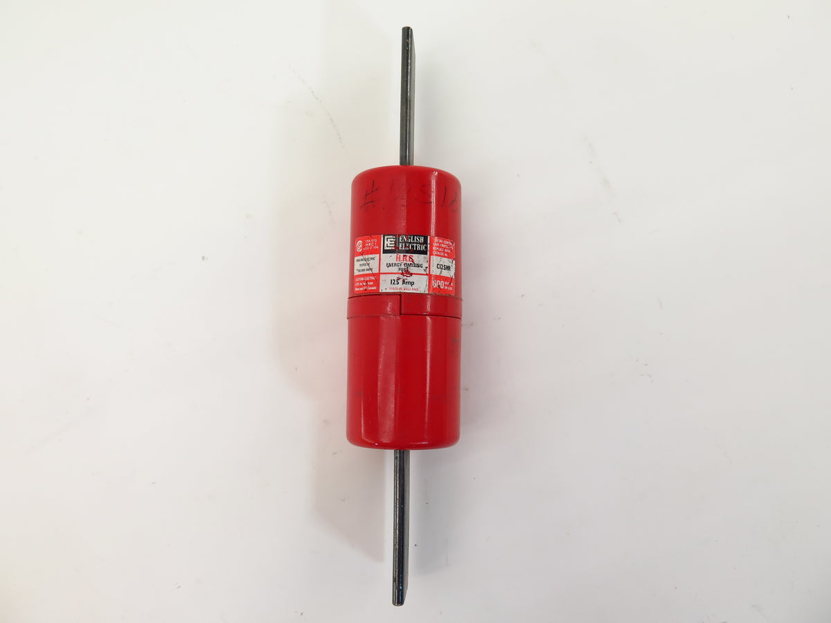 English Electric C125HR HRC Energy Limiting Fuse 125amp 600 Vac - Advance Operations