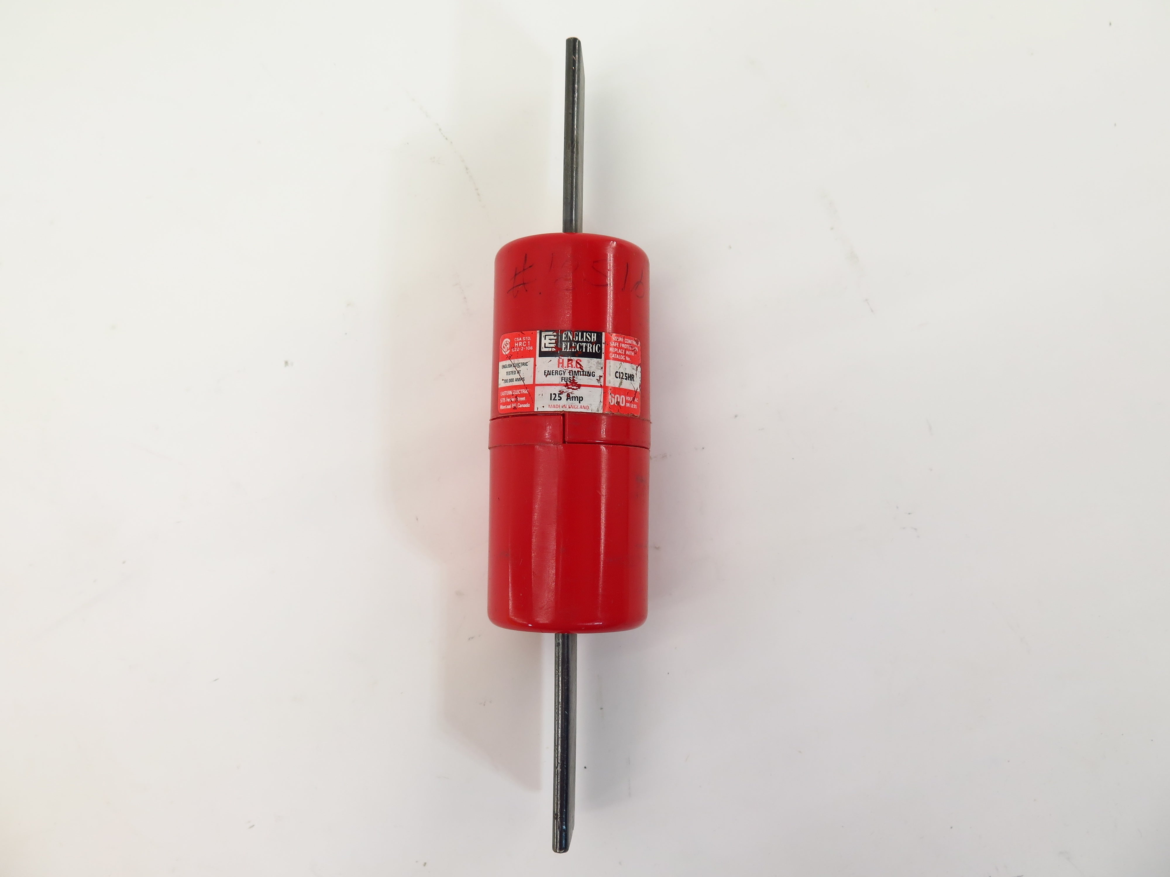 English Electric C125HR HRC Energy Limiting Fuse 125amp 600 Vac - Advance Operations
