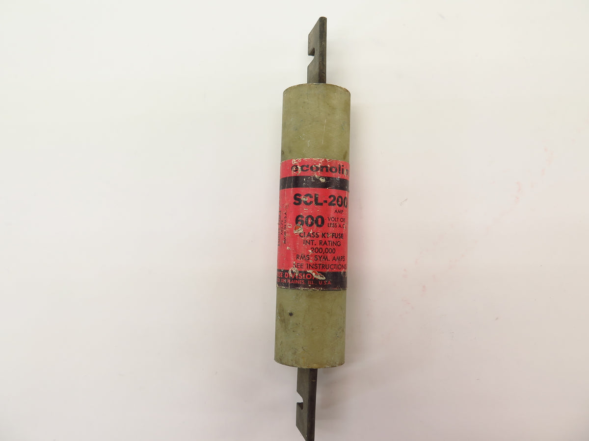 Econolim SCL-200 Classk1 Fuse 200A 600Vac Lot of 2 - Advance Operations
