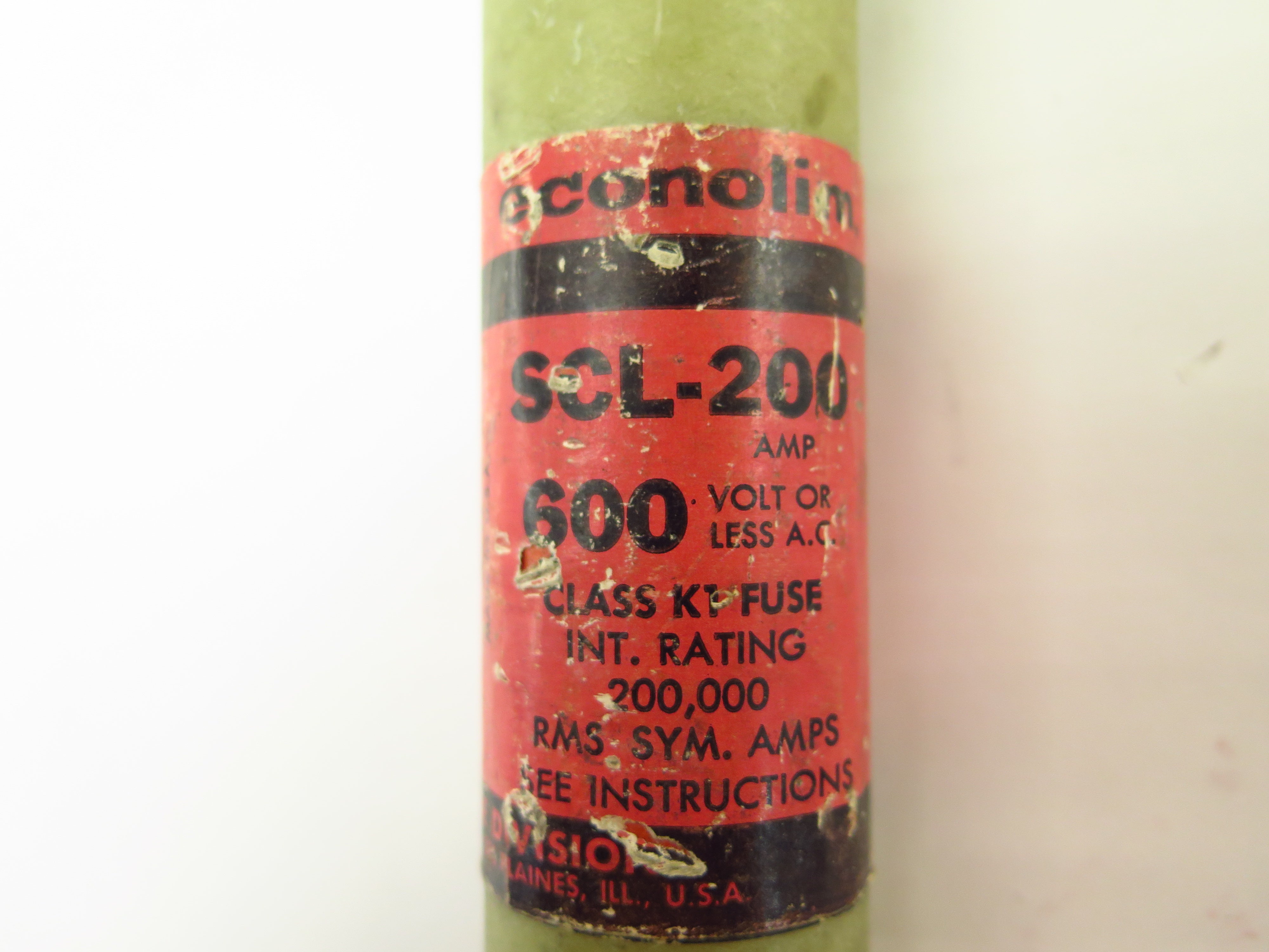 Econolim SCL-200 Classk1 Fuse 200A 600Vac Lot of 2 - Advance Operations