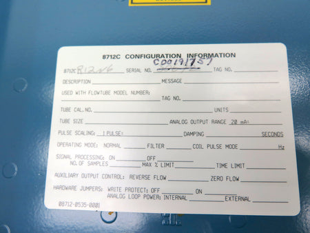 Rosemount 8712CR12N6 Smart Family Magnetic Flowmeter Transmitter 120Vac - Advance Operations