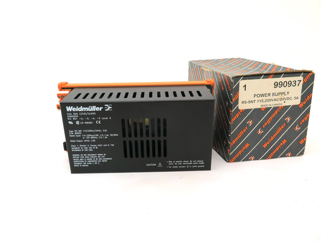WeidMuller 990937 Power Supply CSA 120-240V output 24VDC 5A - Advance Operations