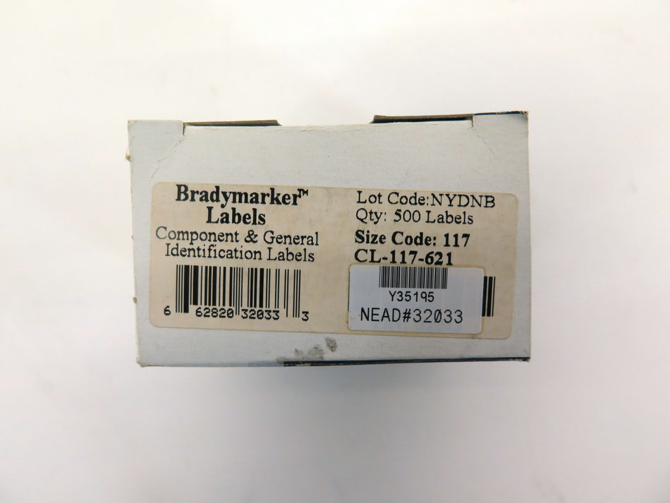 Bradymarker Labels CL-117-621 Size Code: 117 - Advance Operations