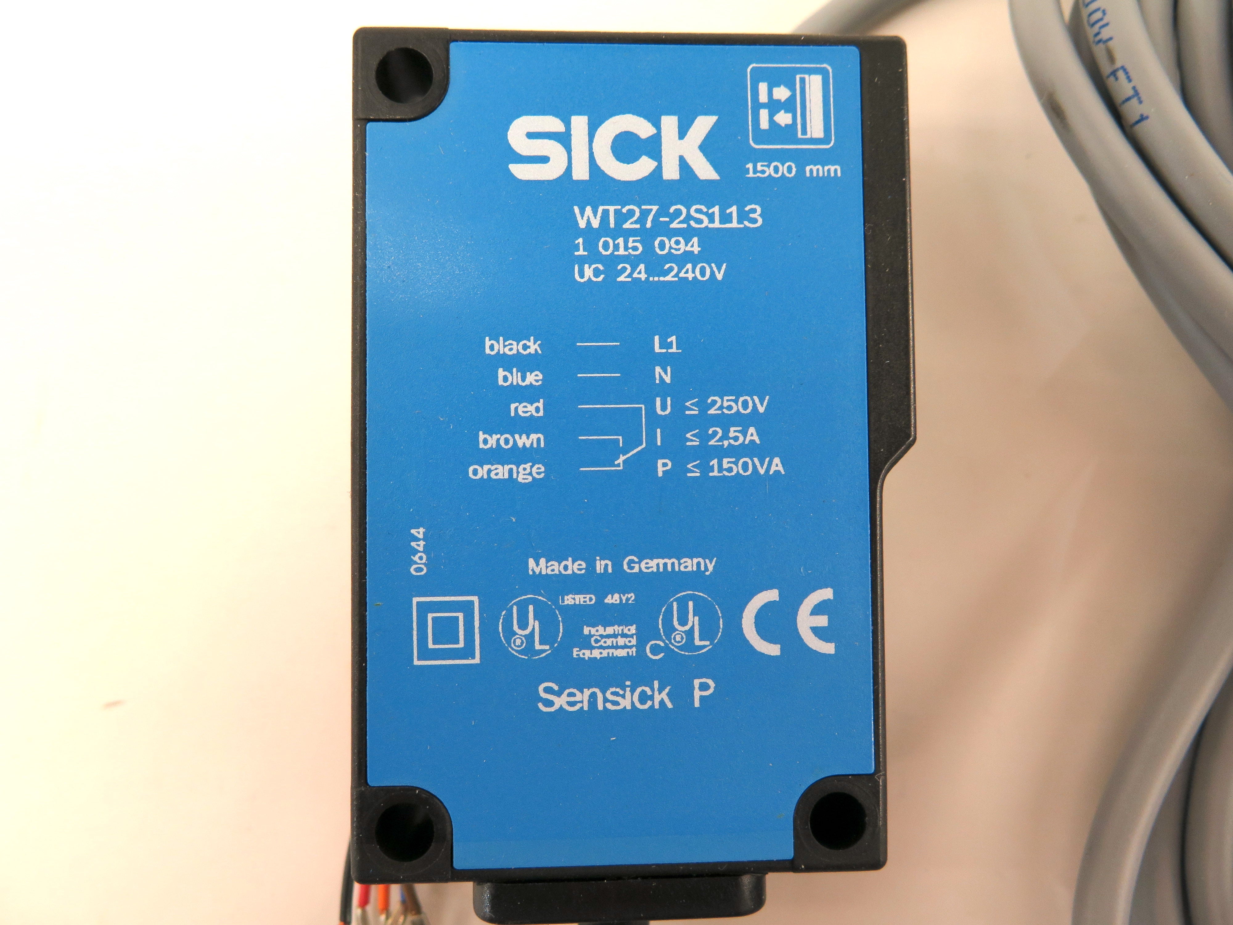 Sick WT27-2S113 PhotoElectric Proximity Switch 24-240V - Advance Operations
