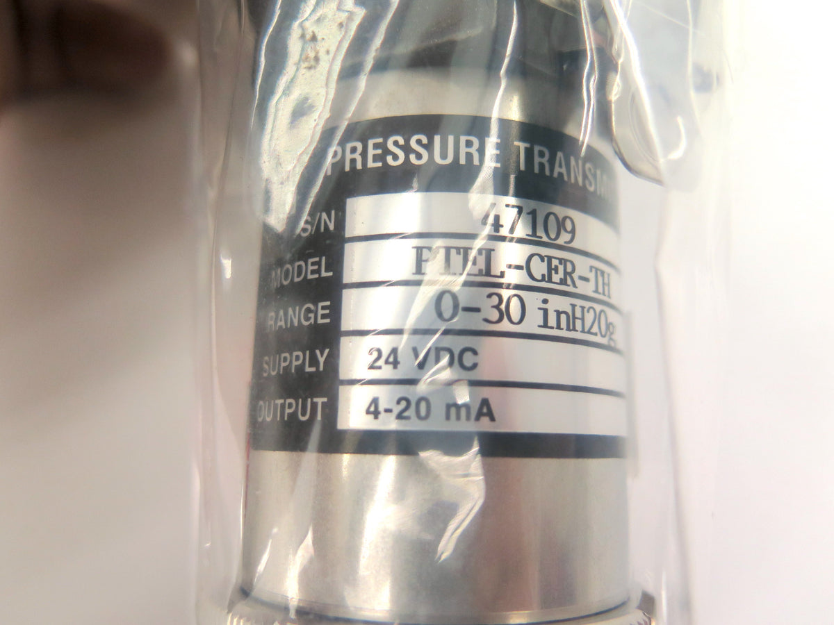 PMC Pressure Transmitter PTEL-CER-TH 0-30 inH20 Supply 24VDC Output 4-20 mA - Advance Operations