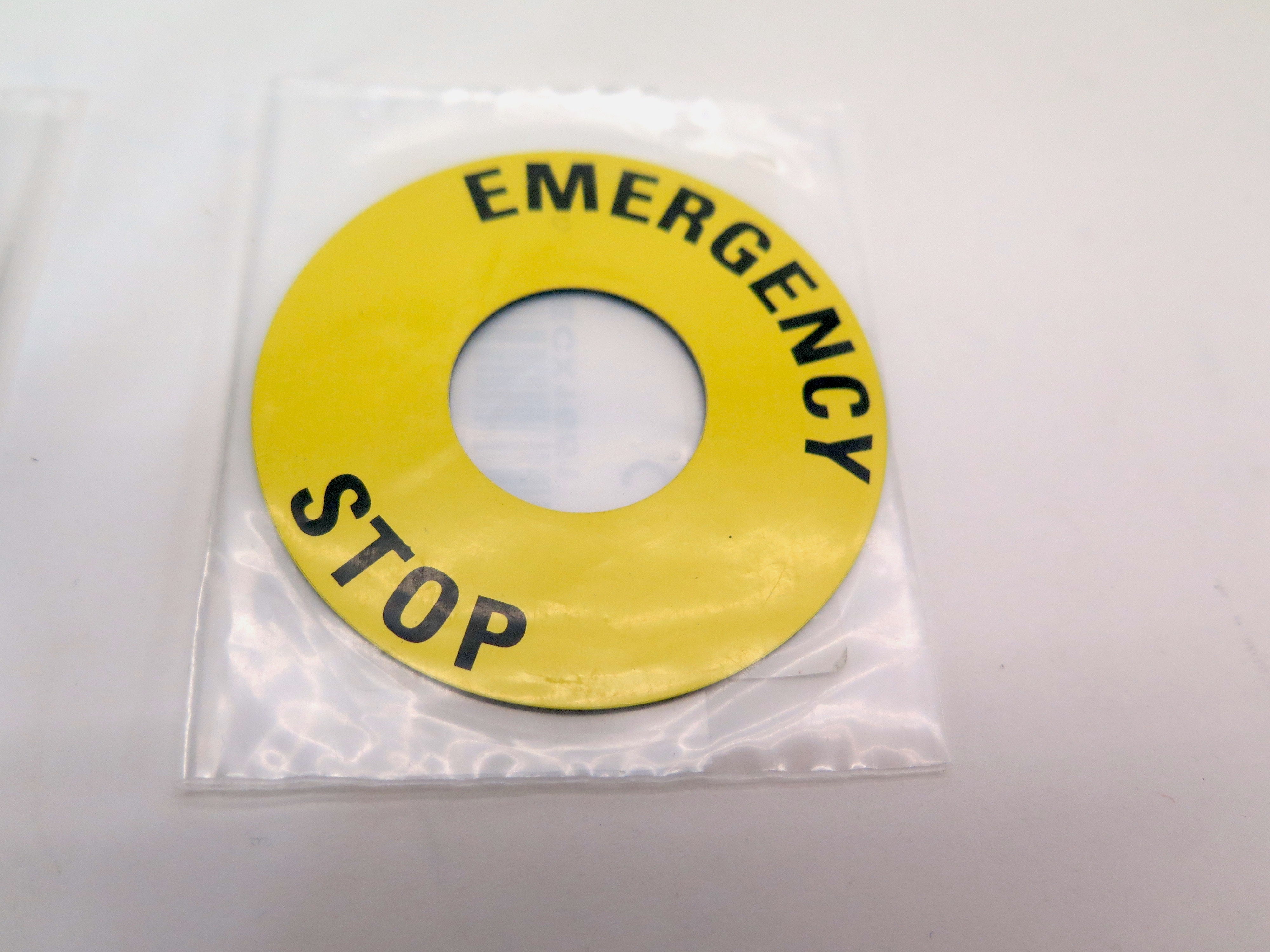 Automation Direct ECX1651 Stop Legend Plate/Sticker  LOT OF 4 - Advance Operations