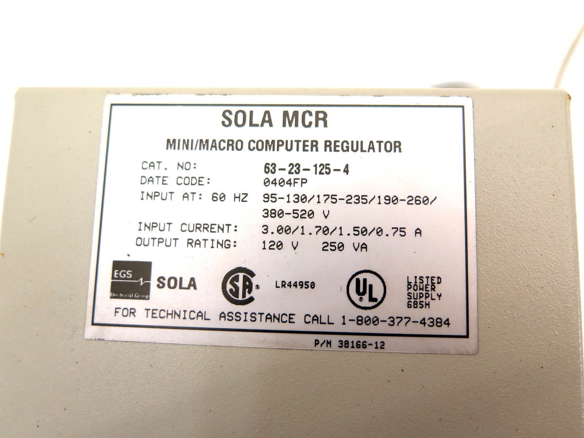 Sola MCR Mini/Macro Computer Regulator 63-23-125-4 - Advance Operations