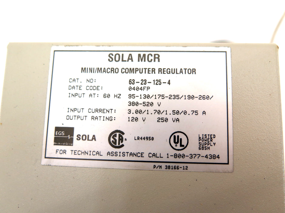 Sola MCR Mini/Macro Computer Regulator 63-23-125-4 - Advance Operations