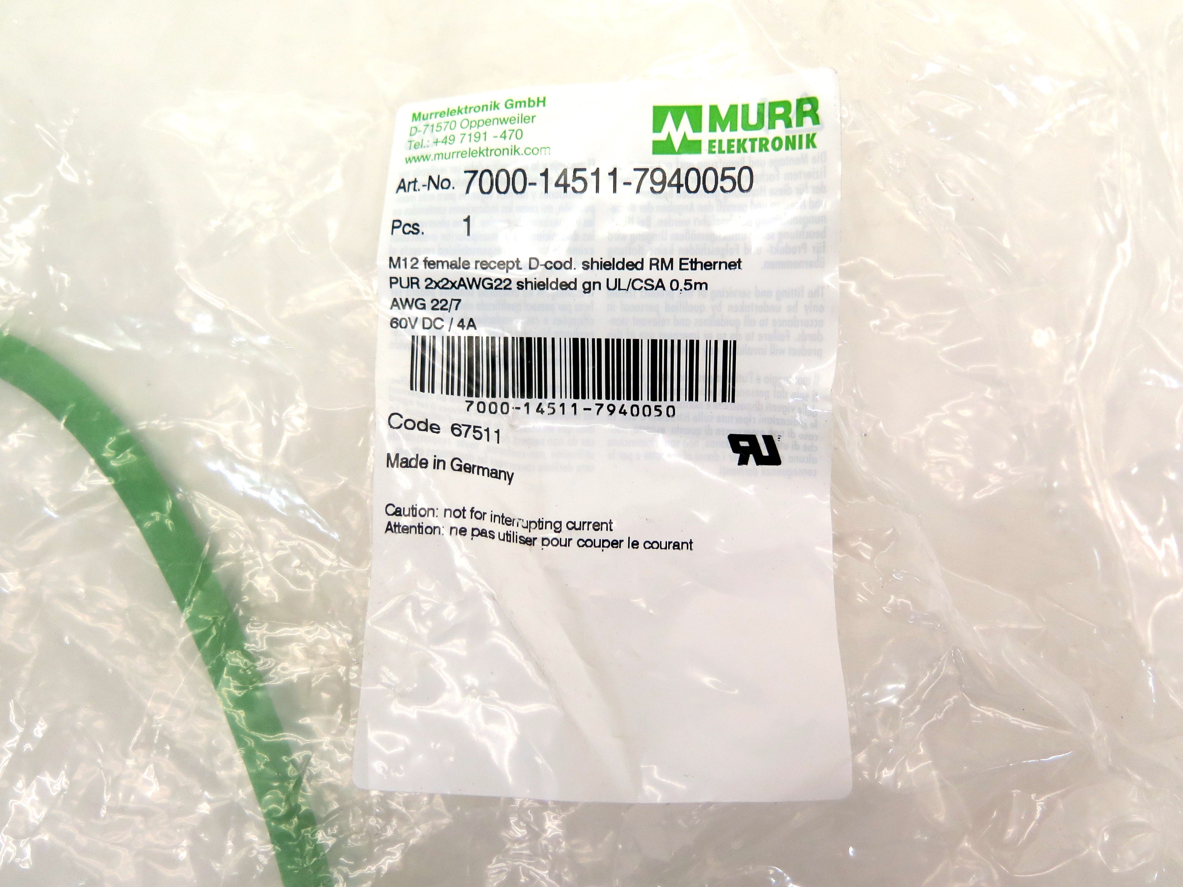 Murr Elektronik 7000-14511-7940050 M12 Female Recept D-cod Shielded - Advance Operations