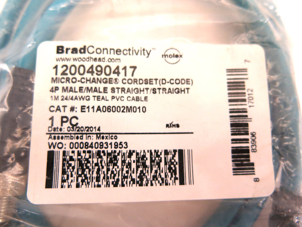 Brad Connectivity / Woodhead 1200490417 Micro-Change Cordset 1M - Advance Operations