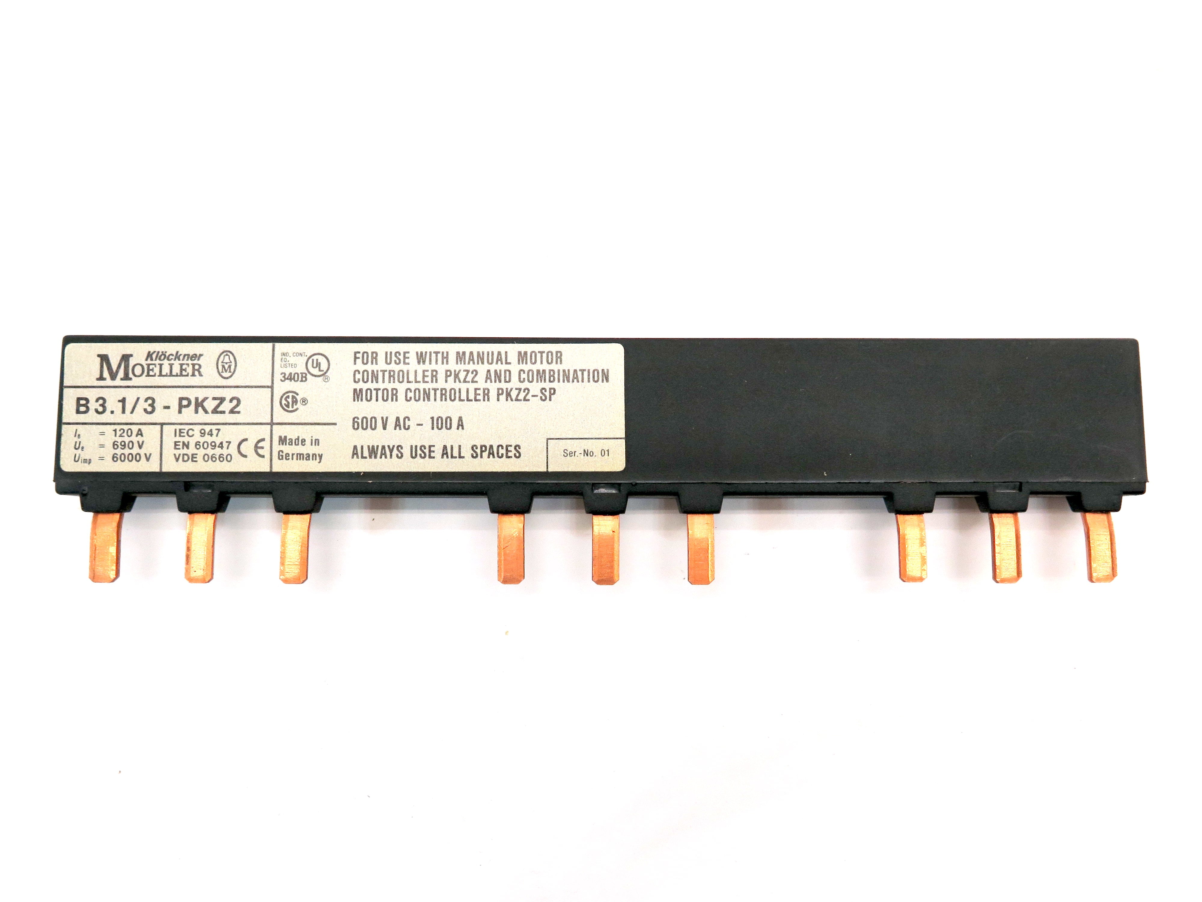 Klockner Moeller B3.1/3-PKZ2 Buss Controller 600Vac - Advance Operations