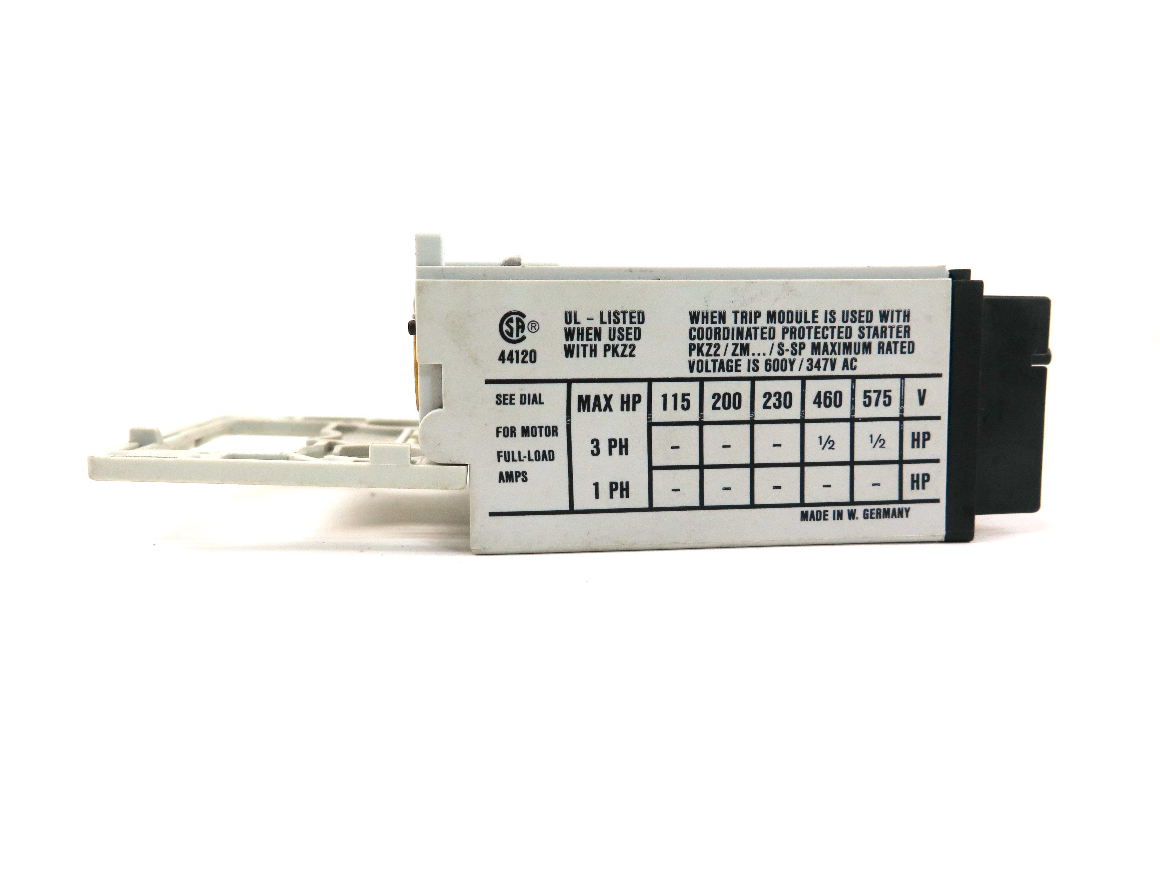 Klockner Moeller ZM-1.0-PKZ2 Motor Protector Trip Block - Advance Operations