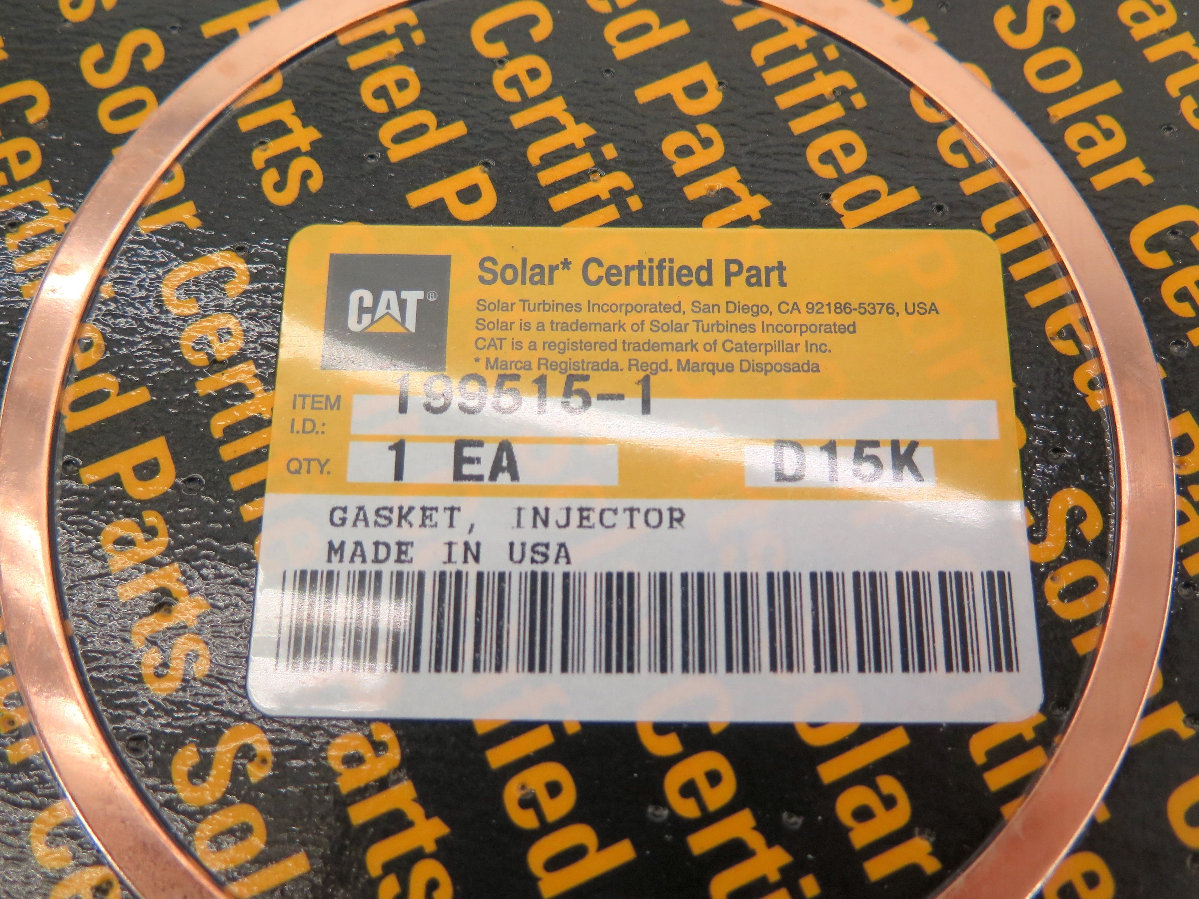 CAT Solar Certified Part 199515-01 D15K Gasket Injector - Advance Operations