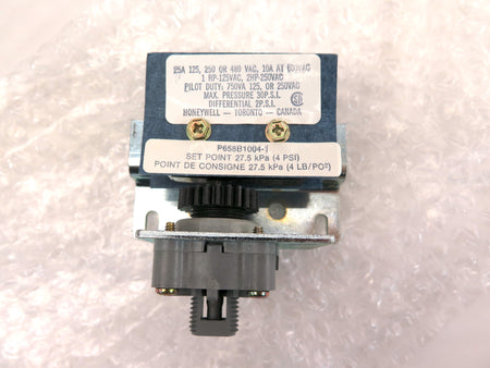 Honeywell P658B 1004 Pressure Switch 25A 125-250-480Vac Set Pint 4 PSI New - Advance Operations