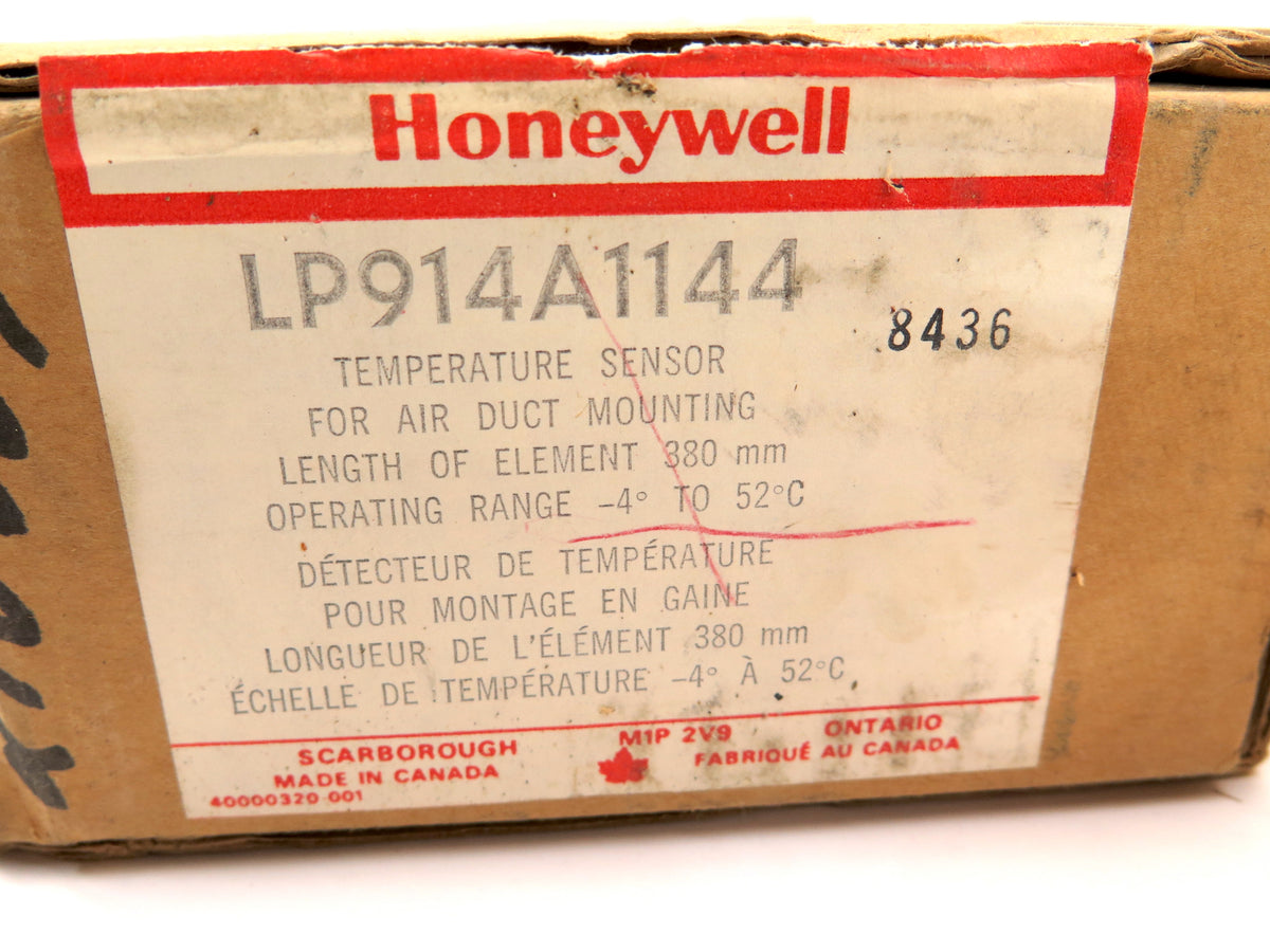 Honeywell LP914A1144 Temperature Sensor For Air Duct Mounting -4C to 52C Range - Advance Operations
