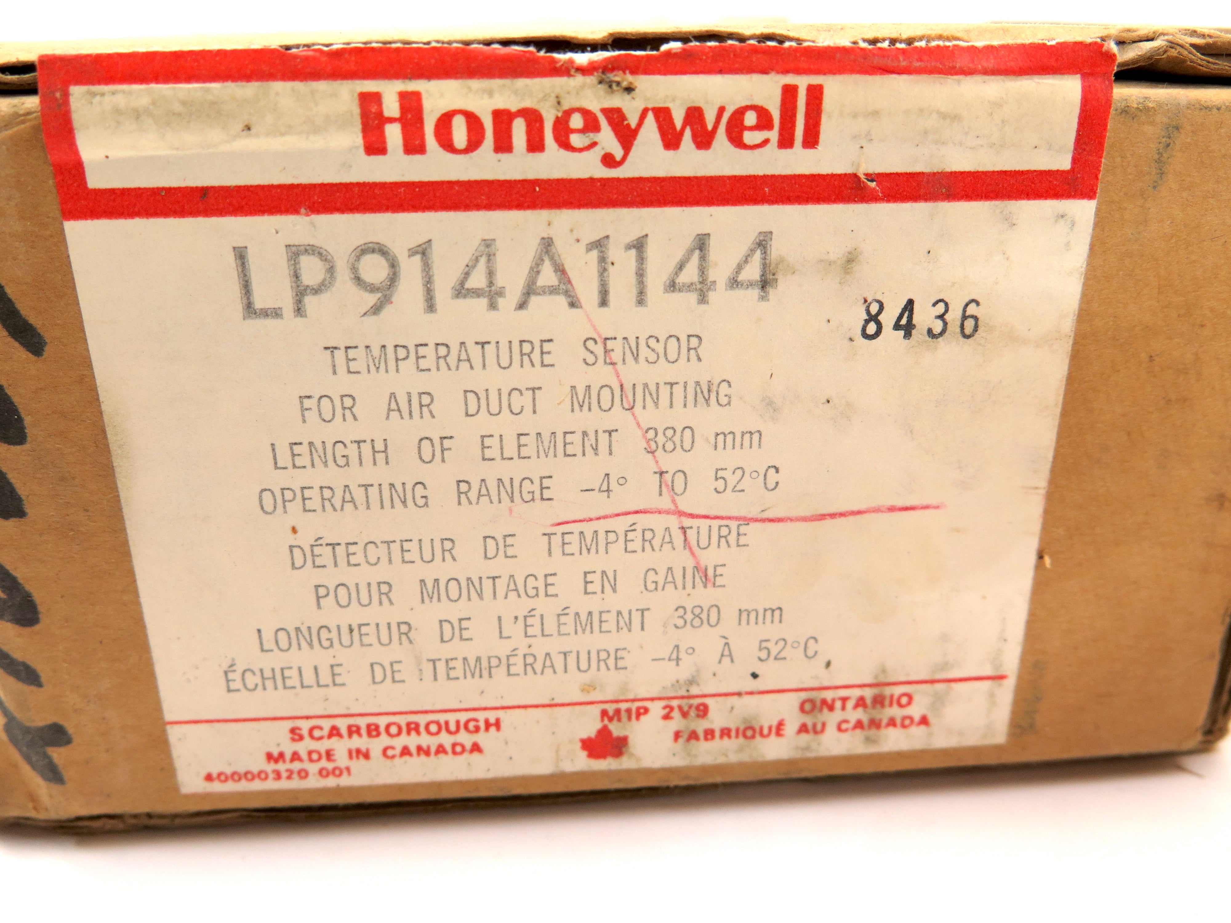 Honeywell LP914A1144 Temperature Sensor For Air Duct Mounting -4C to 52C Range - Advance Operations