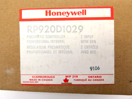 Honeywell RP920D1029 Pneumatic Controller Proportional Integral - Advance Operations