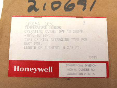Honeywell LP915A1051 Temperature Sensor Range -18°C to 93°C - Advance Operations