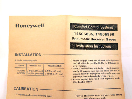Honeywell 14505895 Pneumatic Receiver Gages - Advance Operations