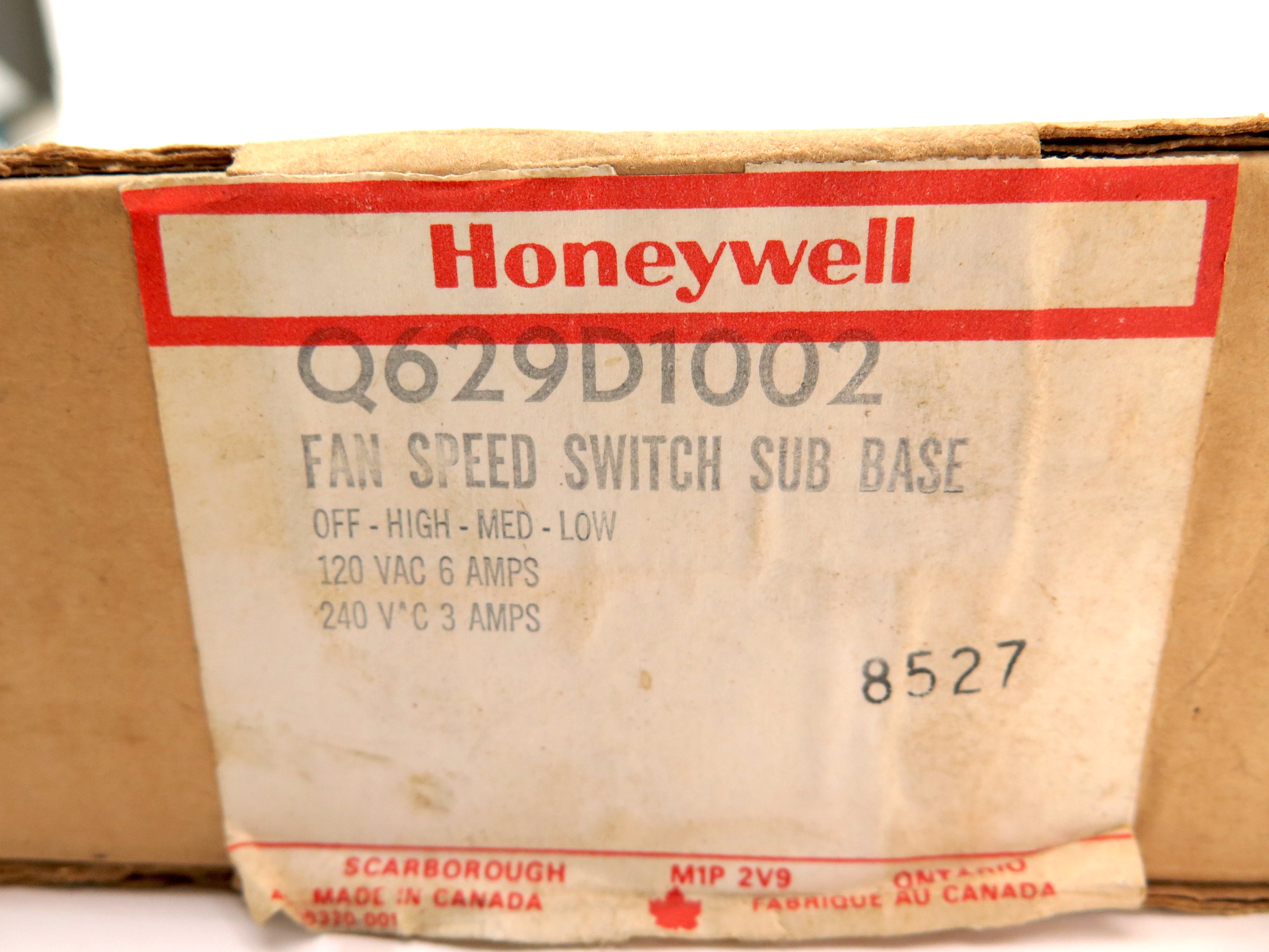 Honeywell Q629D1002 Fan Speed Switch Sub Base - Advance Operations