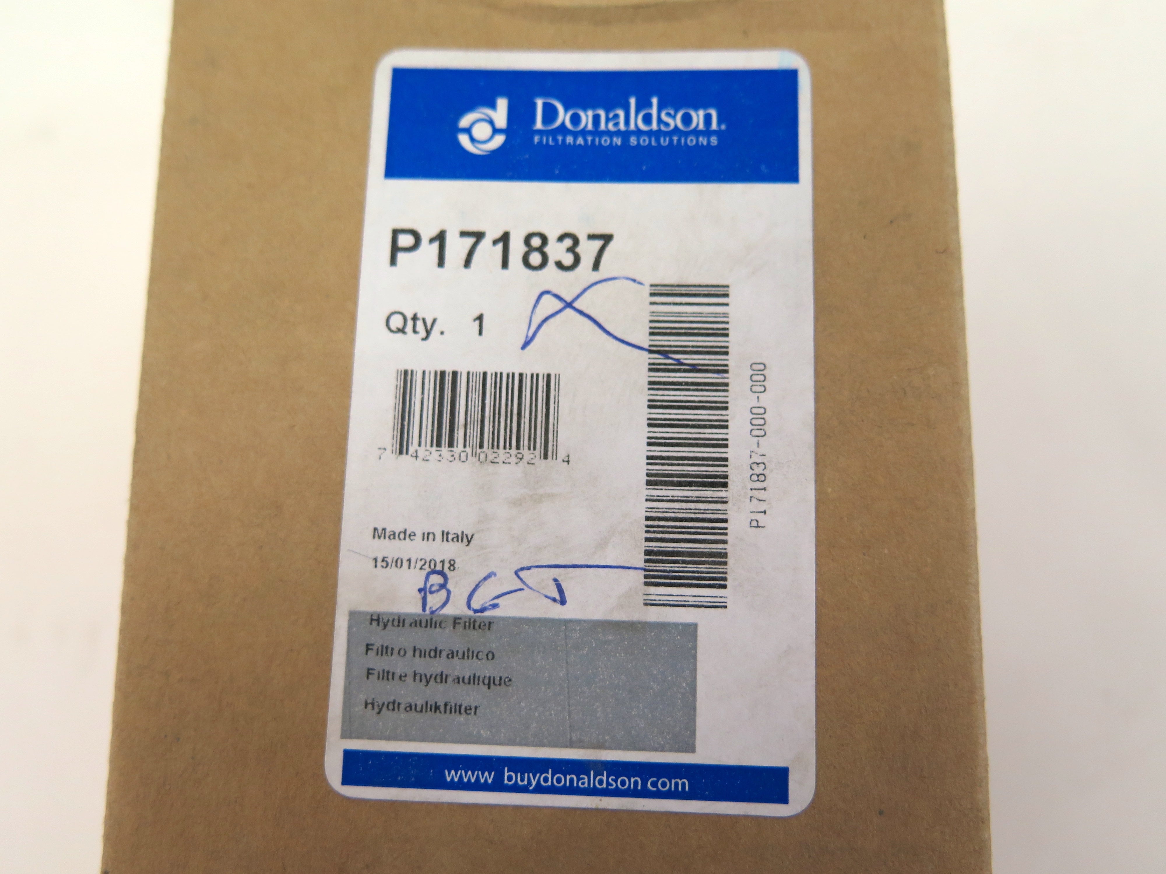 Donaldson P171837 Hydraulic Filter - Advance Operations
