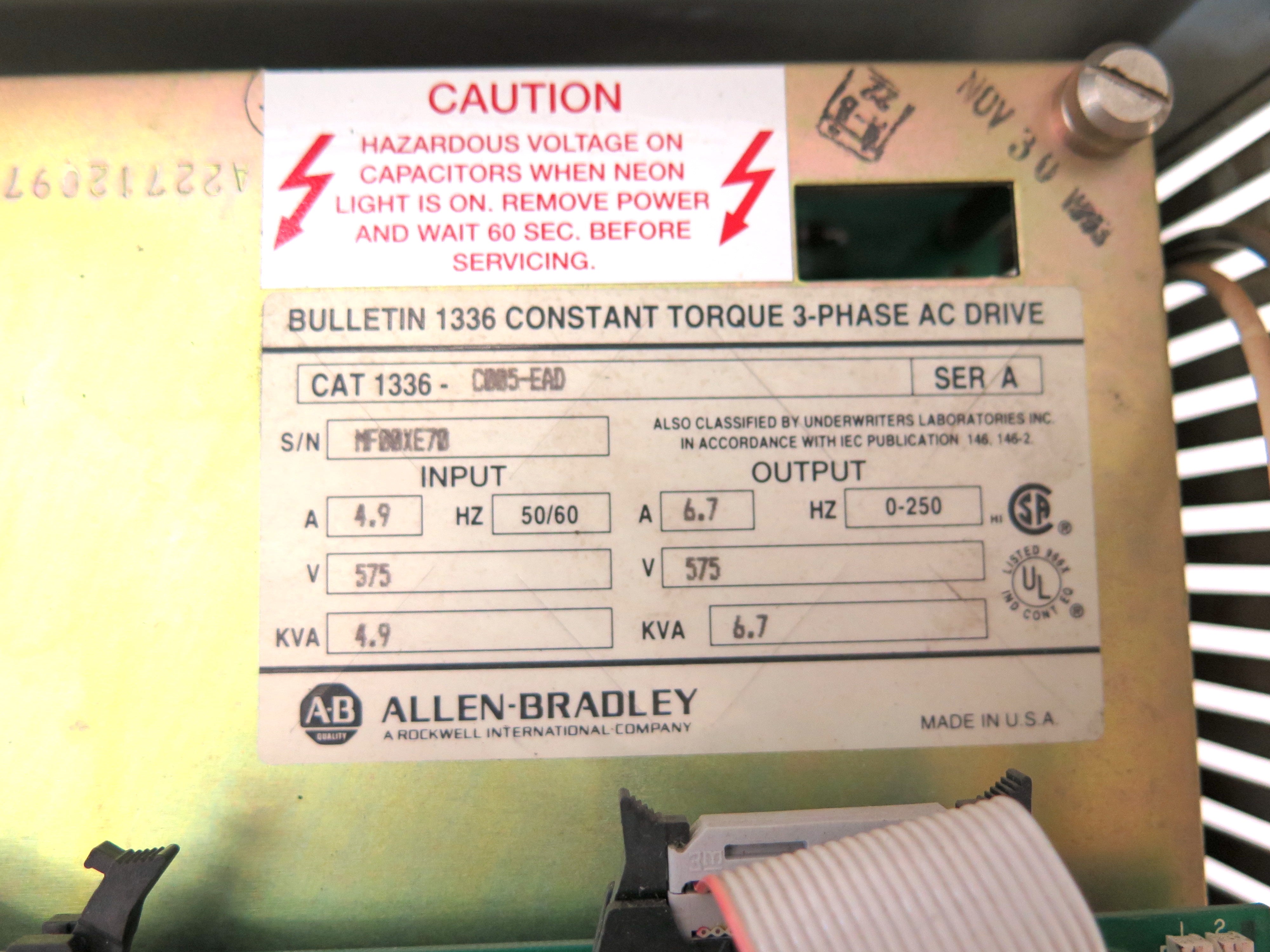 Allen-Bradley 1336-C005-EAD Constant Torque 3 Phase AC Drive - Advance Operations
