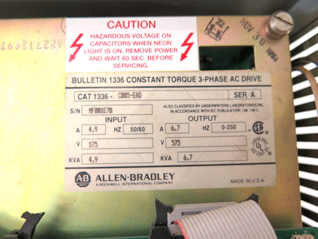 Allen-Bradley 1336-C005-EAD Constant Torque 3 Phase AC Drive - Advance Operations