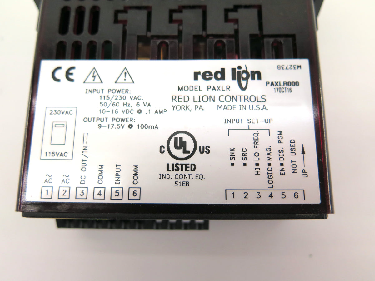 Red Lion PAXLR000 Digital Rate Meter 6 Digit - Advance Operations