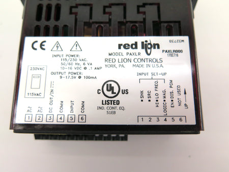 Red Lion PAXLR000 Digital Rate Meter 6 Digit - Advance Operations