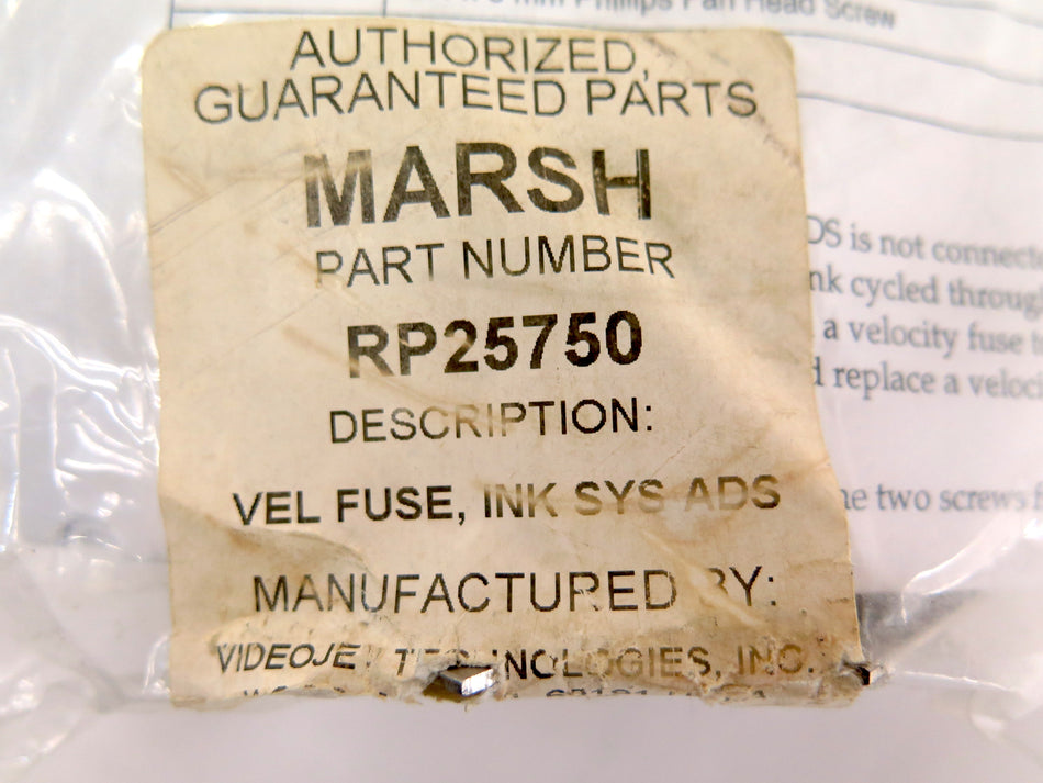 Marsh RP25750 Velocity Fuse Packaging And Labeling - Advance Operations