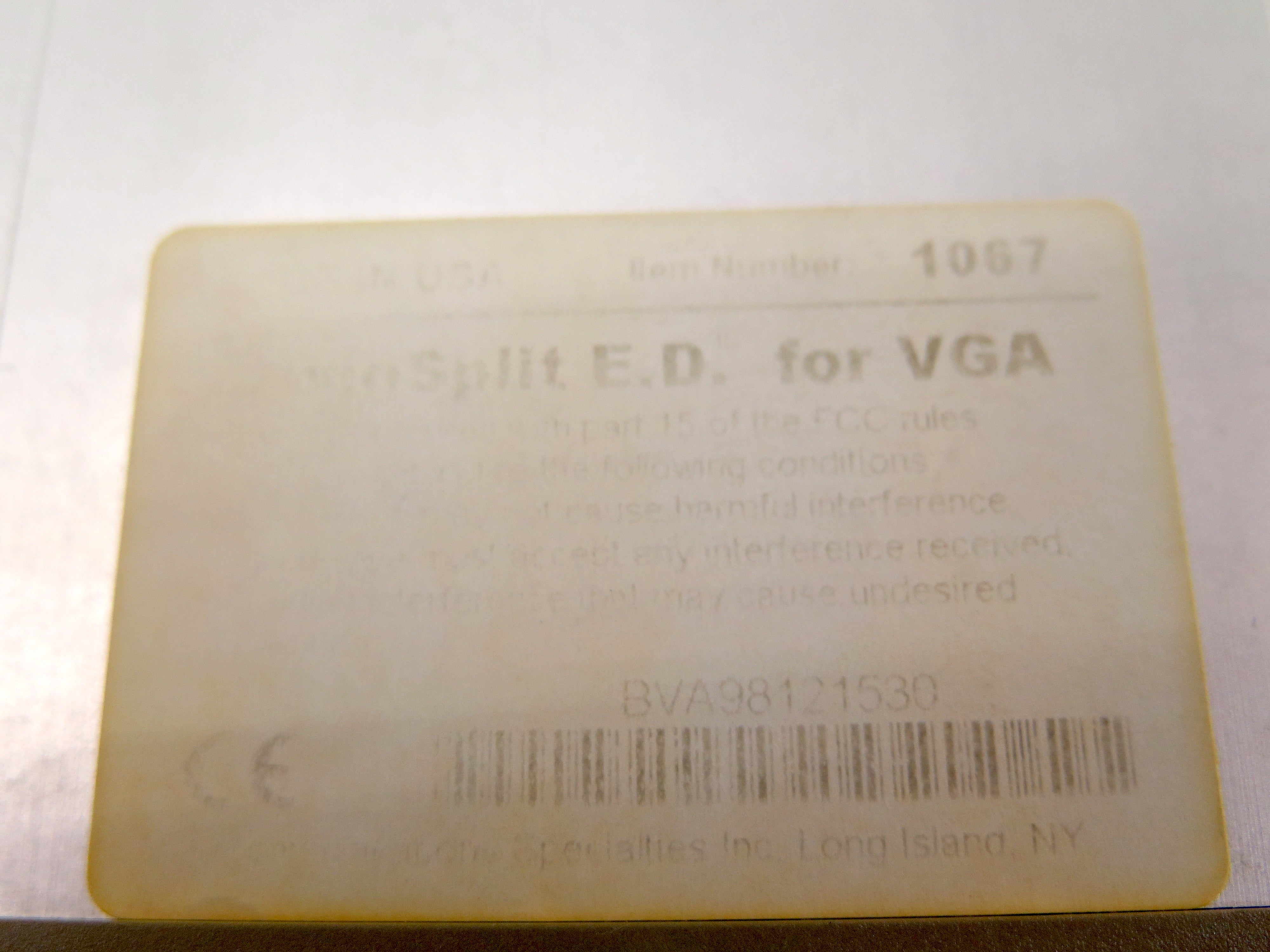 Communication Specialities TwinSplitE.D. For VGA 1067 - Advance Operations